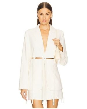 MINKPINK Maeve Tie Blazer - White
