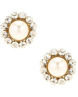ROWEN ROSE Pendientes De Perlas Y Strass En Color Oro Metálico Talla En