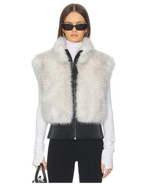 Jocelyn Faux Fox Vest - White