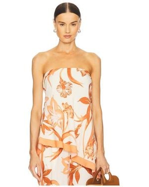 Rococo Sand Asymmetrical Strapless Top - Multicolor