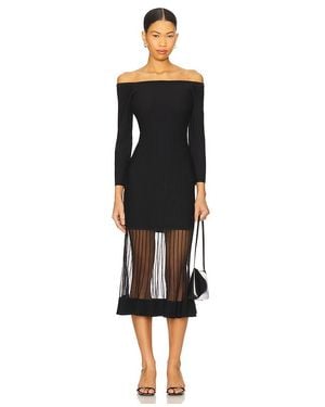 MILLY Vestido Midi De Punto Transparente Ots En Color Negro Talla (También En M, P, S)
