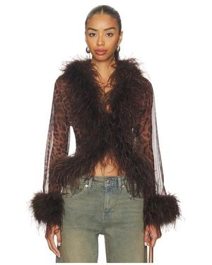 bubish Gigi Sheer Feather Blouse Top - Multicolor