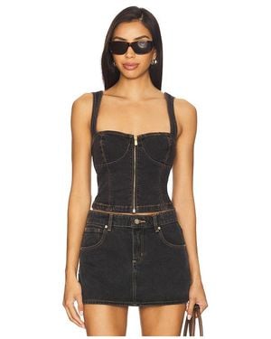 A.Brand Cara Denim Top En Color Negro Talla (También En M)