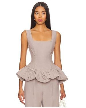 For Love & Lemons Polyester Marianne Bubble Hem Corset Top - Purple