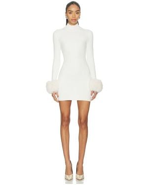 Lovers + Friends Britt Faux Fur Cuff Mini Dress - White