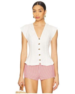 Free People Chaleco Dylan En Color Blanco Talla (También En Xs, S, M, Xl) - Rosa