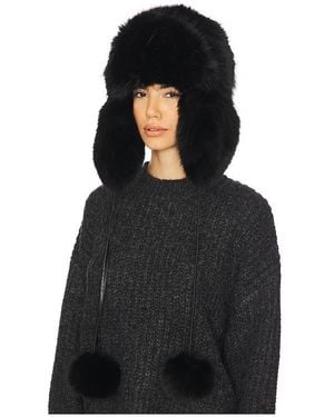 Jocelyn Faux Fur Trapper Hat - Black