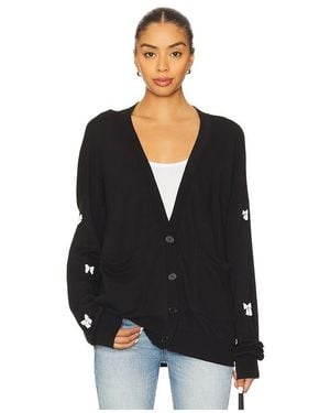 Lauren Moshi Puff Bow Cardigan - Black