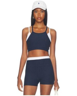 Beyond Yoga Space Dye Layered Long Line Bra - Blue