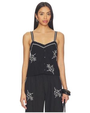 The Great The Weekend Tank With Hanky Embroidery - Black