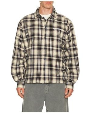 Museum of Peace & Quiet Wordmark Button Up - Blue