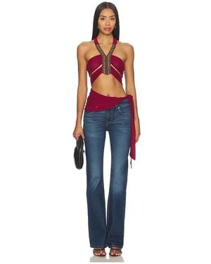 Jaded London Mesh Wrap Top - Blue