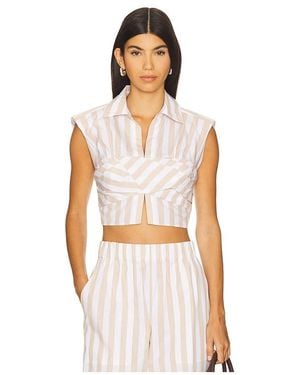 Jonathan Simkhai Emie Cropped Box Sleeve Top - マルチカラー