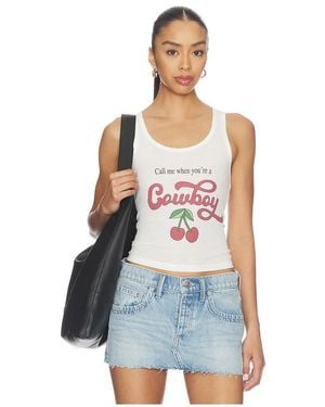 The Laundry Room Call Me Cowboy Rib Tank Top - Blue