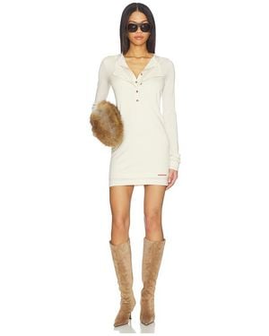 Markgong Sheath Henley Neckline Dress - White