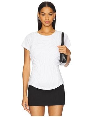 DI PETSA Shirtkleider Wetlook Draped - Weiß