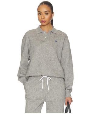Polo Ralph Lauren Arctic Fleece Polo Sweatshirt - Grey