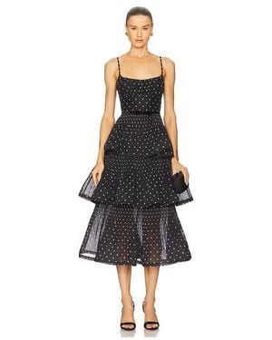 Zimmermann Pleated Tiered Midi Dress - ブラック