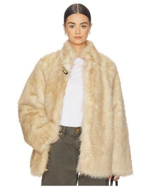 WeWoreWhat Faux Fur Jacket - Natural