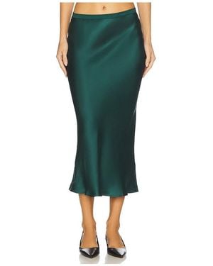 Anine Bing Bar Silk Skirt - Green