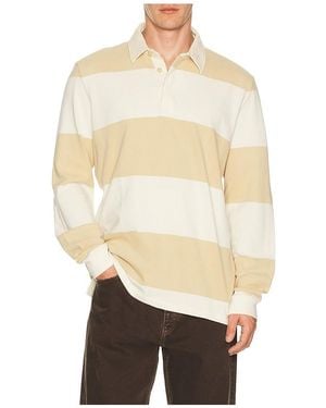 Marine Layer Sueded Rugby Polo - Natural