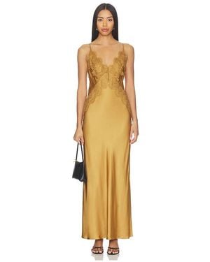 Shona Joy Simona Lace Slip Maxi Dress - Metallic