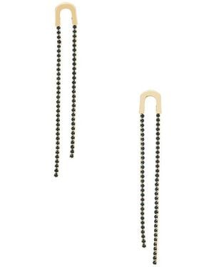 Ettika Double Chain Drop Earrings - Black