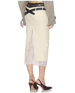 The Attico Low Rise Midi Skirt - White