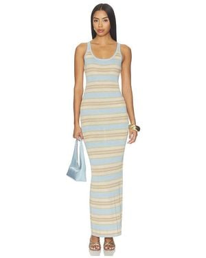 SNDY'S Malina Shimmer Maxi Dress - White