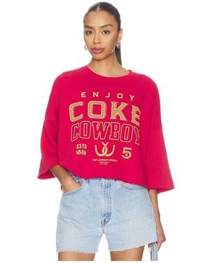 The Laundry Room Enjoy Coke Cowboy Horseshoe Crop Sweater - Red