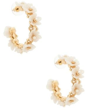 BaubleBar Pendientes De Aro Bridal Floral En Color Blanco Talla - Metálico