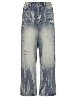 Jaded London Super Bleached Scuff Xl Colossus Jeans - Blue