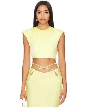 Bardot Anya Satin Top - Yellow