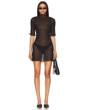 Apres Studio Ruched Silk Mini Dress - Black