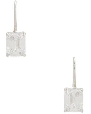 Shashi Emerald Baguette French Hook Earring - White