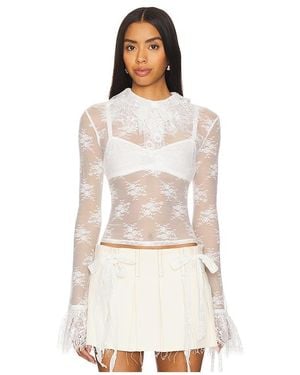 Yuhan Wang ブルー リボン トップ YUHAN WANG/ユハン ワン】sailboats printed top（Tシャツ