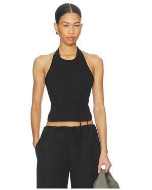 St. Agni Soft Jersey Halter Top - Black