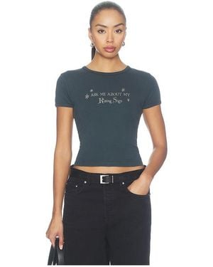Daydreamer Rising Sign Slim Ringer Tee - Blue