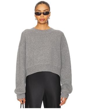Soft Goat Double Faced Crewneck Pullover - Gray