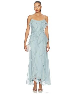 AMUR Ruthie Cascade Maxi Dress - Blue