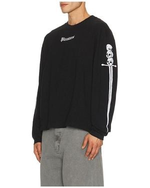 Pleasures Luster Heavyweight Long Sleeve Tee - Black