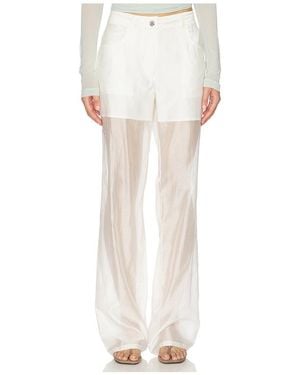 Helmut Lang Sheer Bootcut Pant - White