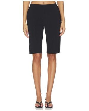 Norma Kamali Flat Front Bermuda Short - Blue