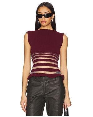 George Trochopoulos Half Stripe Top - Red