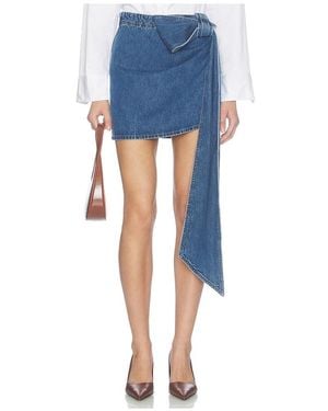 Closed Draped Mini Skirt - Blue