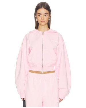 Alexander Wang Zip-Up Hoodie With Logo Print - Pink
