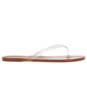 Black Suede Studio Crystal Flip Flop - White