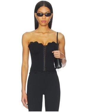 GOOD AMERICAN Matte Jersey Lace Trim Bustier - Blue