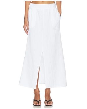 Bobi Maxirock Mit Schlitz Vorne Split Front Maxi Skirt - Weiß