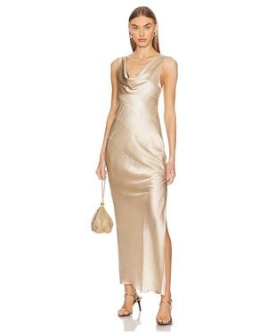 Nicholas Sally Cowl Neck Maxi Dress - Natural